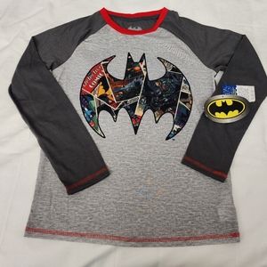 NWT Batman Long Sleeve Pajama Top Tshirt Boys Large 10/12